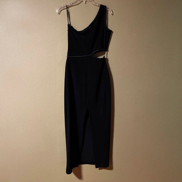 Cache Black One-Shoulder Cutout Evening Dress – Size 6 - Picture 3 of 5